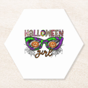 Posavasos De Papel Chica de Halloween