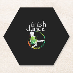 Posavasos De Papel Chica irlandés de danza colorea San Patrón Día Cei
