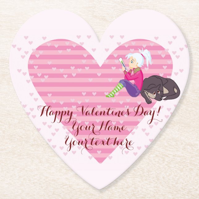 Posavasos De Papel Chica Ser enamorado (Anverso)