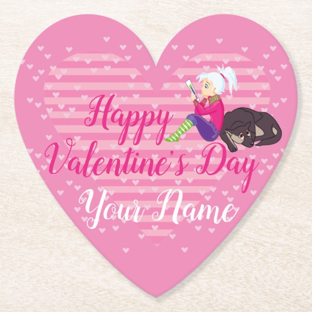 Posavasos De Papel Chica Ser enamorado (Anverso)