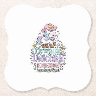 Posavasos De Papel Chica Vaquera Unicornio Energía Unicornio Producto