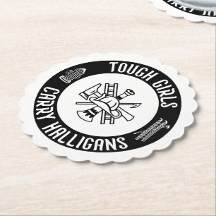 Posavasos De Papel Chicas duros llevan Halligans Funny Firefighter Gu