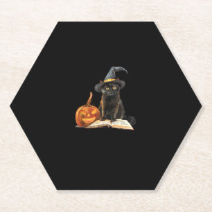Posavasos De Papel Chicas Halloween Ropa de calabaza de gato rasa _1