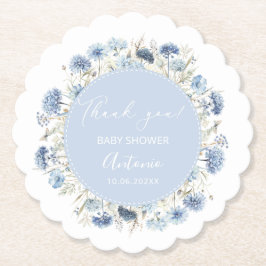 Posavasos De Papel Chico chica ducha de bebé acuarela azul