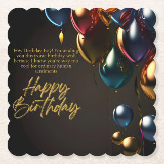 Posavasos De Papel Chico de cumpleaños irónico