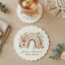 Posavasos De Papel Chico Lluvia De Colores Y Flores Baby Shower