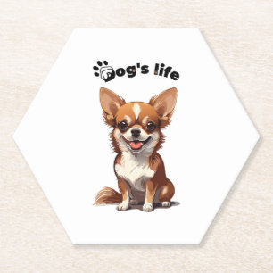 Posavasos De Papel Chihuahua Feliz � Diseño Adorable para Amantes de