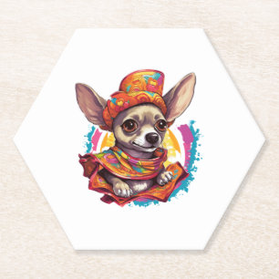 Posavasos De Papel Chihuahua México Cinco de Mayo Perro gracioso