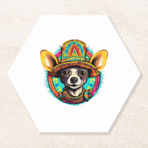 Posavasos De Papel Chihuahua México Cinco de Mayo Perro gracioso