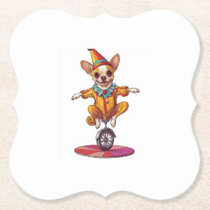 Posavasos De Papel Chihuahua Payaso � Perro de Circo Divertido