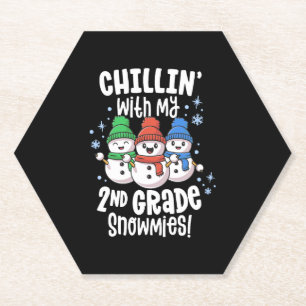 Posavasos De Papel Chillin con mi profesor de 2º grado Camisa de Niev