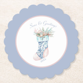 Posavasos De Papel Chinoiserie Coastell Seashell Stocking