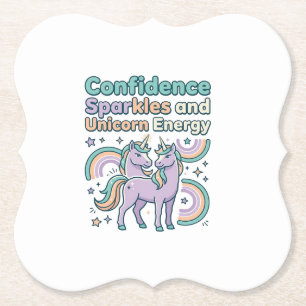 Posavasos De Papel Chispas de Confianza de Unicornio y Diseño de Cami