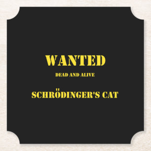 Posavasos De Papel Chiste Cuántico Divertido: El Gato de Schrödinger 