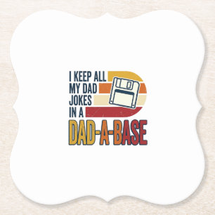 Posavasos De Papel Chiste de Papá Base Retro Divertido Diseño de Vect