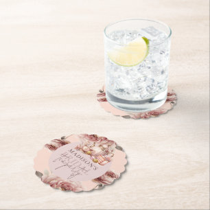 Posavasos De Papel Chorro de té alto nupcial de acuarela personalizad