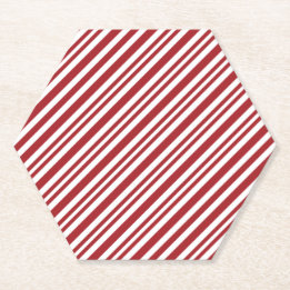 Posavasos De Papel Christmas Candy Cane Stripes
