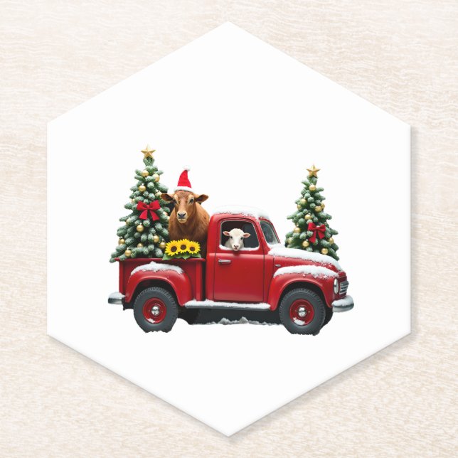 Posavasos De Papel Christmas Farm (2) (Anverso)