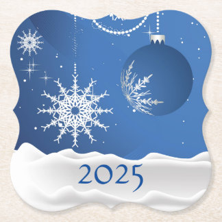 Posavasos De Papel Christmas Snowflake Snow Coaster 2025 Add Name