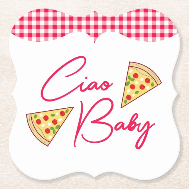 Posavasos De Papel Ciao Baby Italian Baby Shower (Anverso)