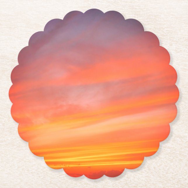 Posavasos De Papel Cielo al Atardecer (Anverso)