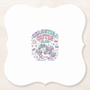 Posavasos De Papel Cielo de Unicornio Club de Cute Retro Producto G