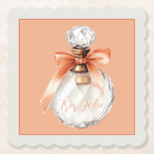 Posavasos De Papel Cinta de Botella de Perfume Très Jolie (muy bonita