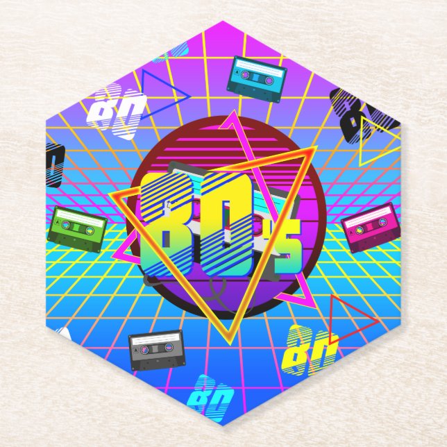 POSAVASOS DE PAPEL CINTA DE CASSETTE RETRO ANTIGUA DE LOS 80 (Anverso)