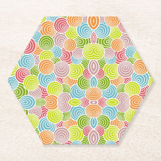 Posavasos De Papel Círculos en círculos (Anverso)