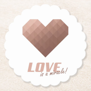 Posavasos De Papel Cita de amor milagrosa, corazón de moda romántica 