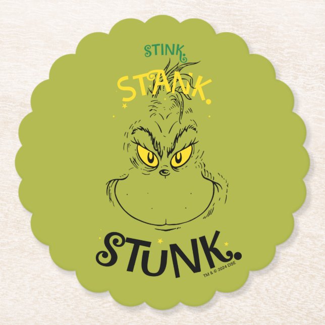 Posavasos De Papel Cita de Stink Stank Stunk Mister Grinch (Anverso)