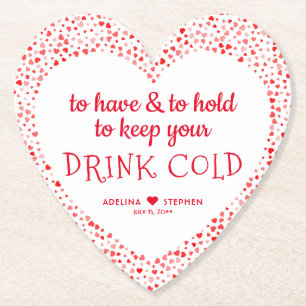 Posavasos De Papel Cita divertida bebida favorita de la boda rosada r