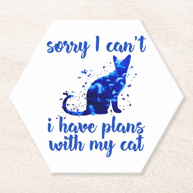 Posavasos De Papel cita divertida de gato   (Anverso)