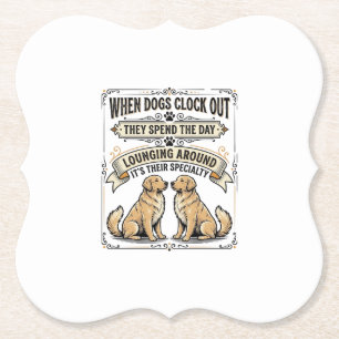 Posavasos De Papel Cita Divertida de Perro Grabado Vintage Pups Repan