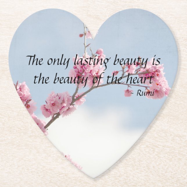 Posavasos De Papel Cita Inspiradora de Cherry Blossom (Anverso)