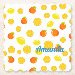 Posavasos De Papel Citro alegre: Lemones y Naranjas