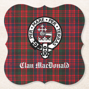 Posavasos De Papel Clan MacDonald Escudo y Tartán moderno
