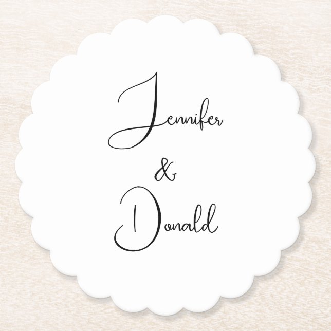 Posavasos De Papel Clásico de moda guión clásico simple personal (Anverso)