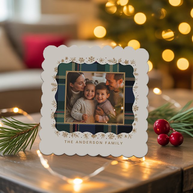 Posavasos De Papel Classic Christmas Plaid Photo Template ID1141B (Subido por el creador)