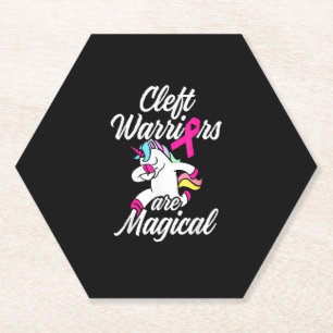 Posavasos De Papel Cleft Paladar Labio Guerrero Unicornio Cleft Fuert
