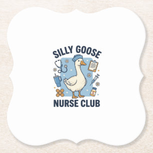 Posavasos De Papel Club de Enfermeras Ganso Tonto Diseño Vectorial de