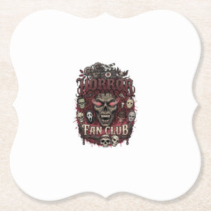 Posavasos De Papel Club de Fans de Terror Calavera Cara Demonio Hallo