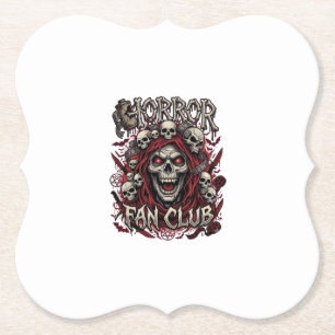 Posavasos De Papel Club de Fans de Terror Calavera Gritando Capucha R