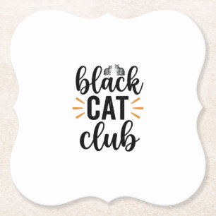 Posavasos De Papel Club de Gato Negro Diseño Vectorial de Amante de G