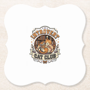 Posavasos De Papel Club de Gatos Introvertidos Gato Introvertido Anti