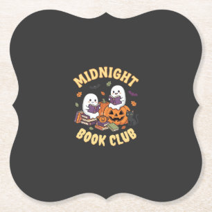 Posavasos De Papel Club de lectura de fantasmas con diseño de calabaz