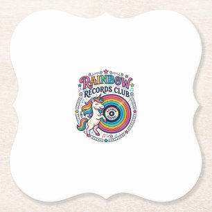 Posavasos De Papel Club de Registros de Arcoíris de Unicornio Fondo B