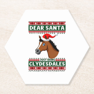 Posavasos De Papel Clydesdale Horse Christmas Ugly Xmas Sweater Eques