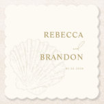 Posavasos De Papel Coastal Ivory & Gold Hand Drawn Seashell Wedding<br><div class="desc">Add a refined coastal touch to your reception with this ivory and gold seashell wedding coaster, featuring delicate hand drawn seashell illustration and timeless elegant styling. The sophisticated ivory and gold palette makes it perfect for luxury weddings, destination celebrations, seaside receptions, rehearsal dinners, engagement parties, and elegant summer gatherings. Ideal...</div>