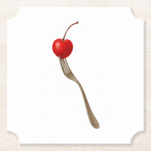 Posavasos De Papel Coaster de Cereza